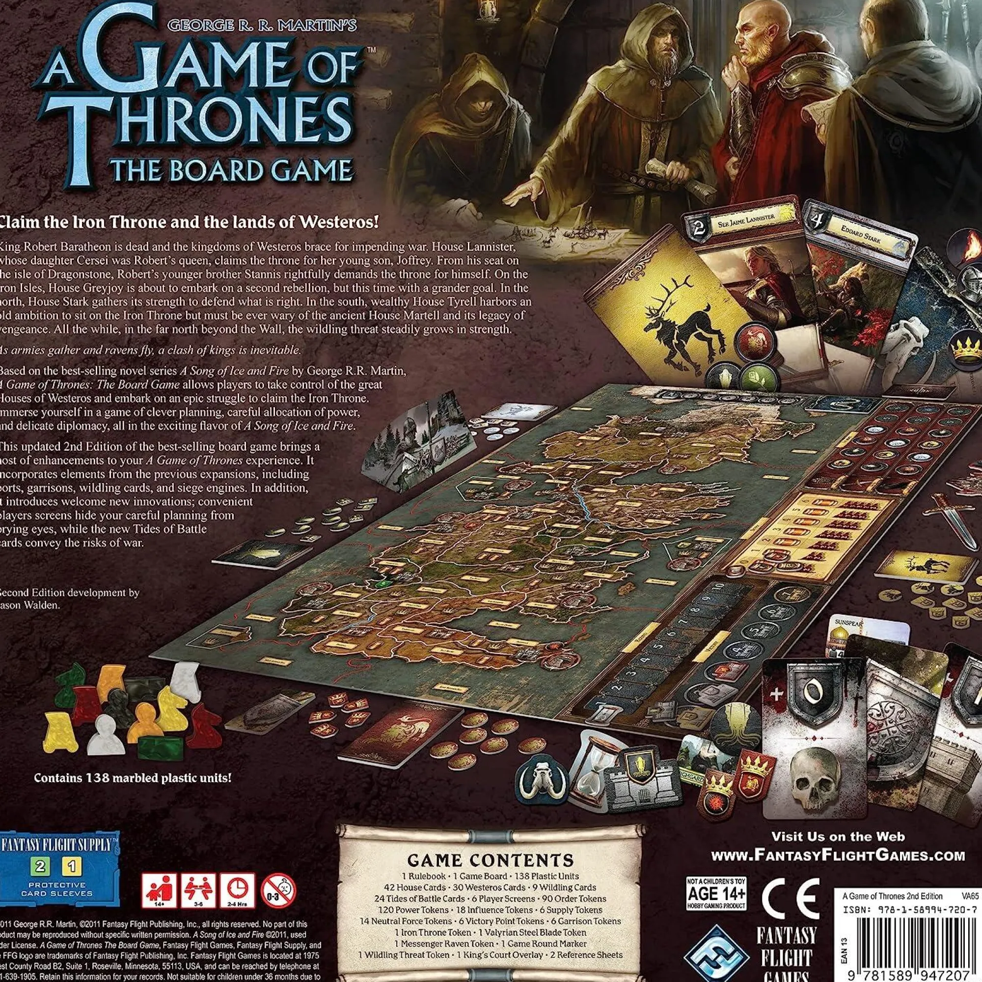 Fantasy Flight Games 4+ Player Games | 2-4 Player Games<A Game of Thrones: The Board Game (Second Edition)