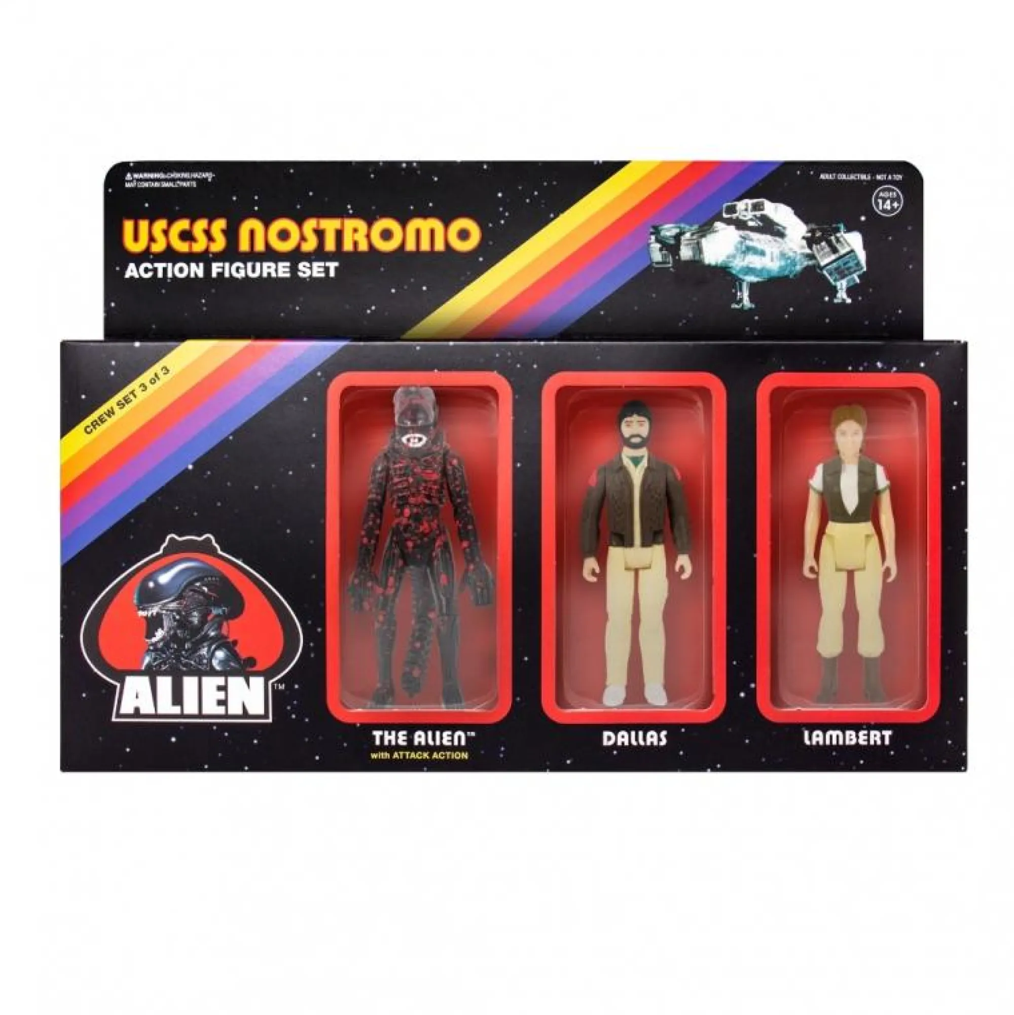 Super7 Reaction | Alien<ALIEN REACTION ACTION FIGURE 3 PACK C - DALLAS-LAMBERT-BLODDY ALIEN