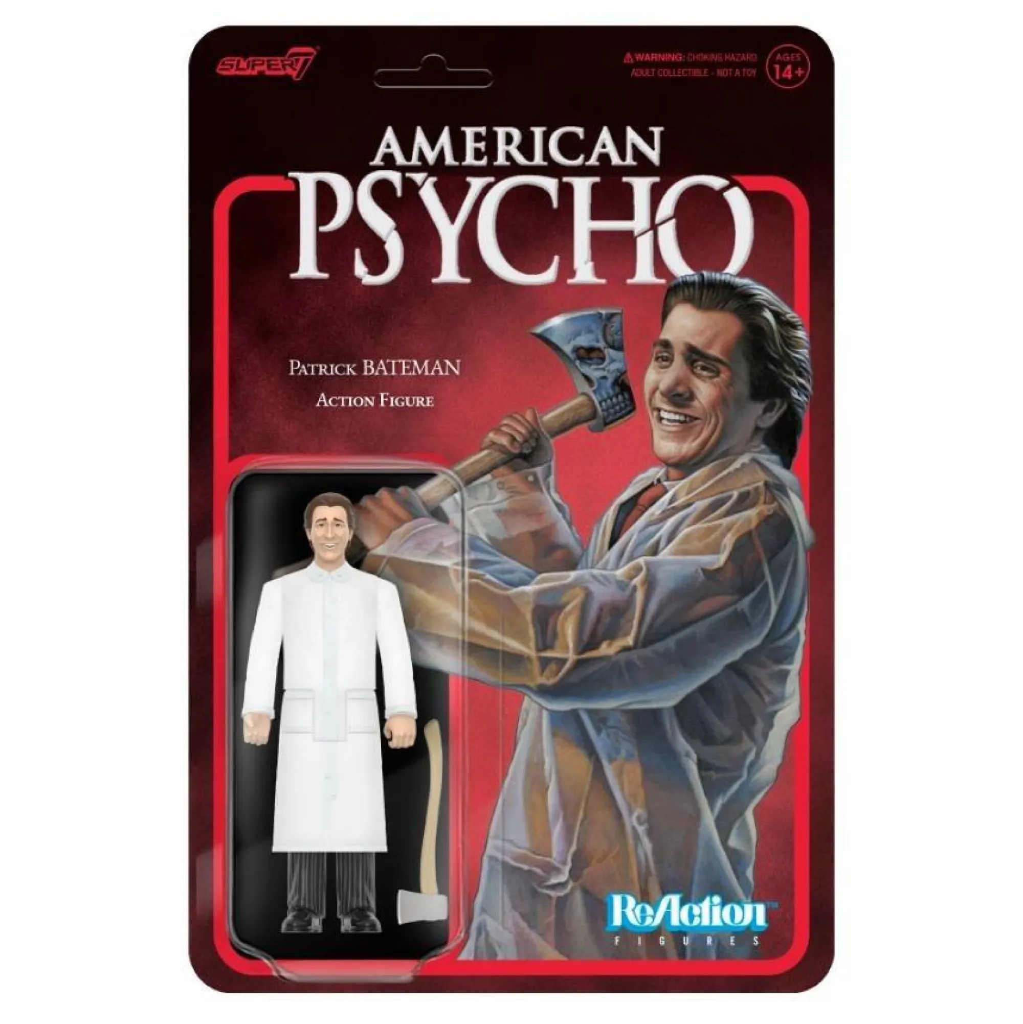 Super7 Reaction | Horror<American Psycho ReAction Action Figure - Patrick Bateman (Raincoat)