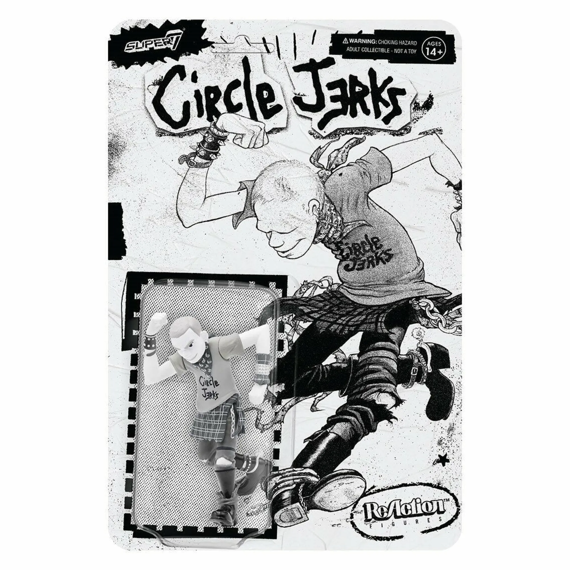 Super7 Reaction | Music<Circle Jerks Reaction Action Figure - Skank Man (Greyscale)