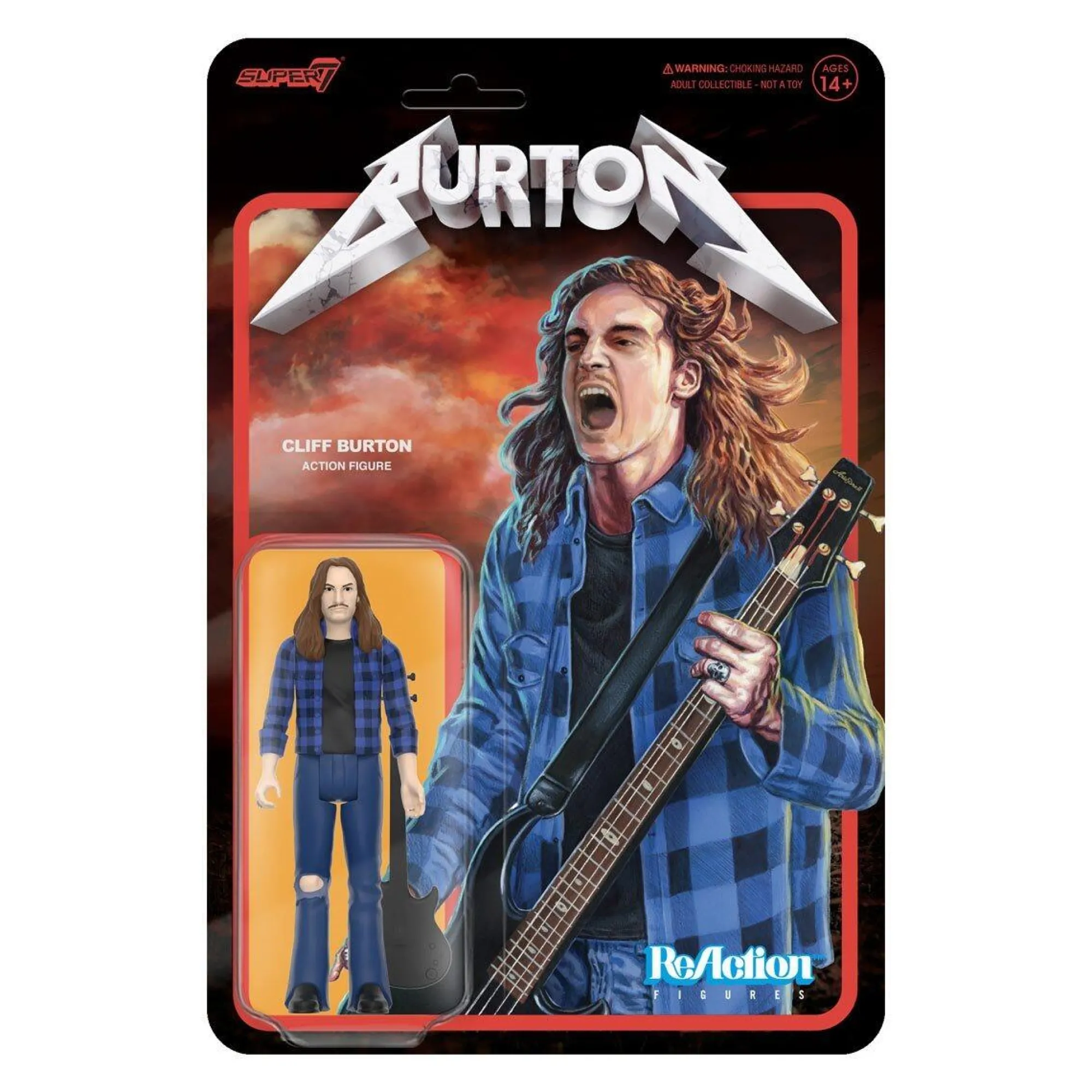 Super7 Reaction | Music<Cliff Burton ReAction Action Figure Wave 1 - Cliff Burton