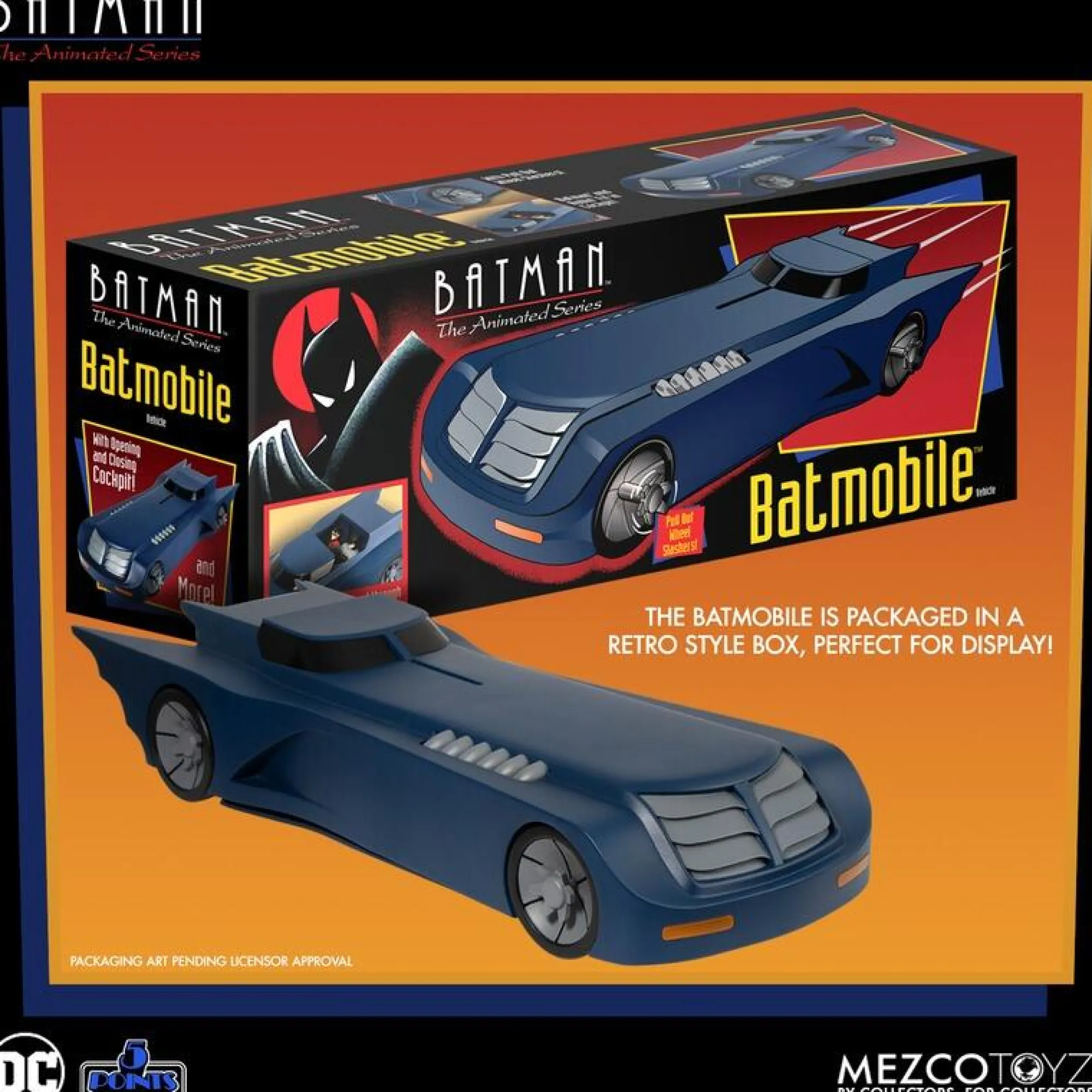 Mezco Toyz Dc Other<DC Batman the Animated Series 5 Points Deluxe Vehicle - Batmobile