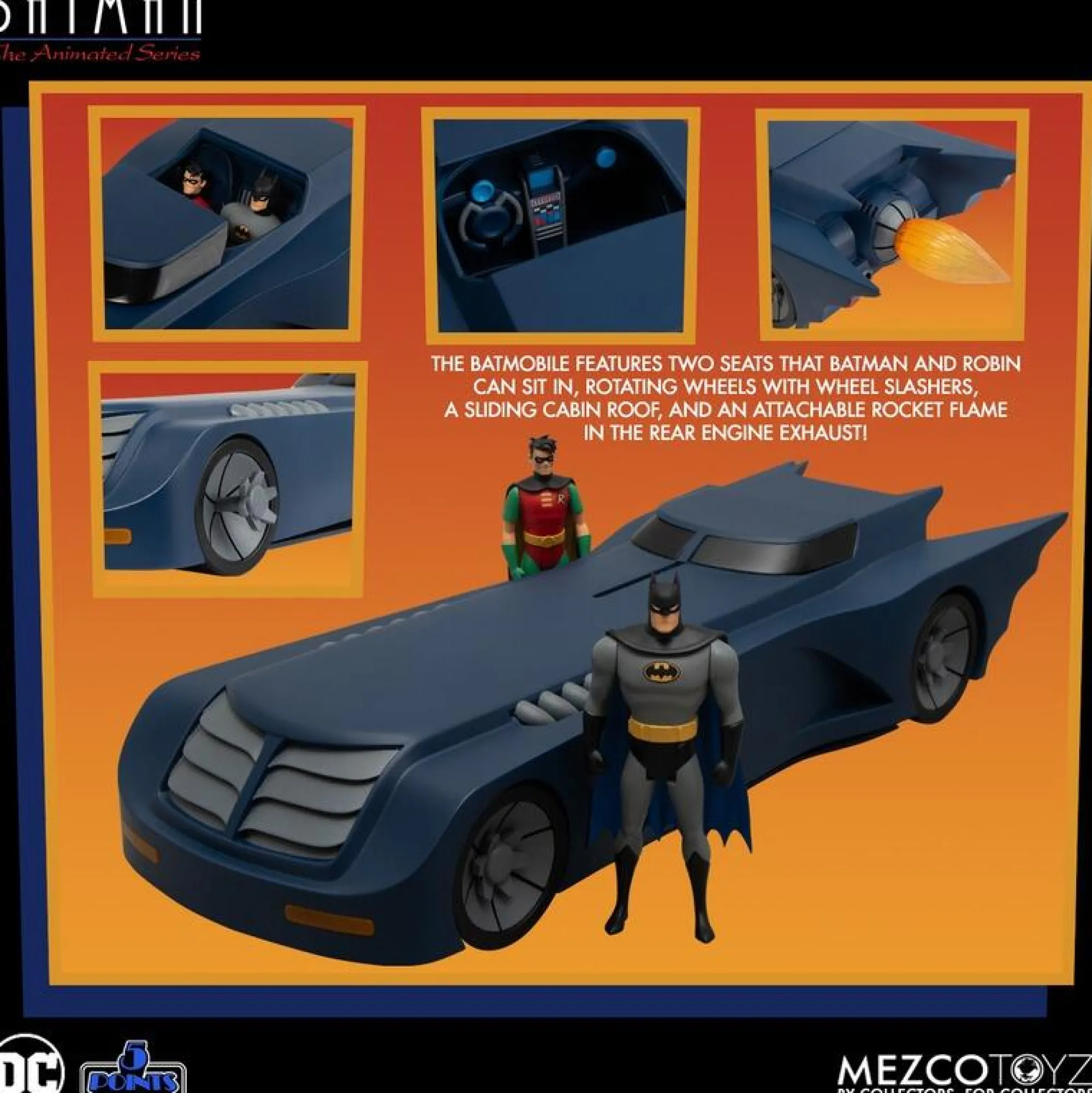 Mezco Toyz Dc Other<DC Batman the Animated Series 5 Points Deluxe Vehicle - Batmobile