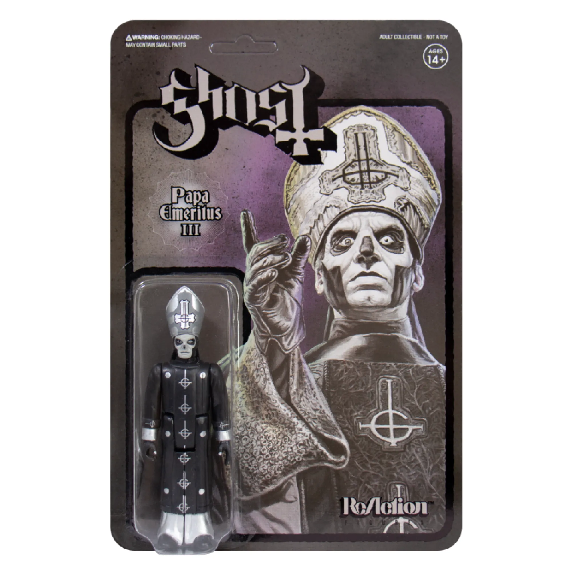 Super7 Reaction | Music<Ghost ReAction Action Figure - Papa Emeritus III B/W