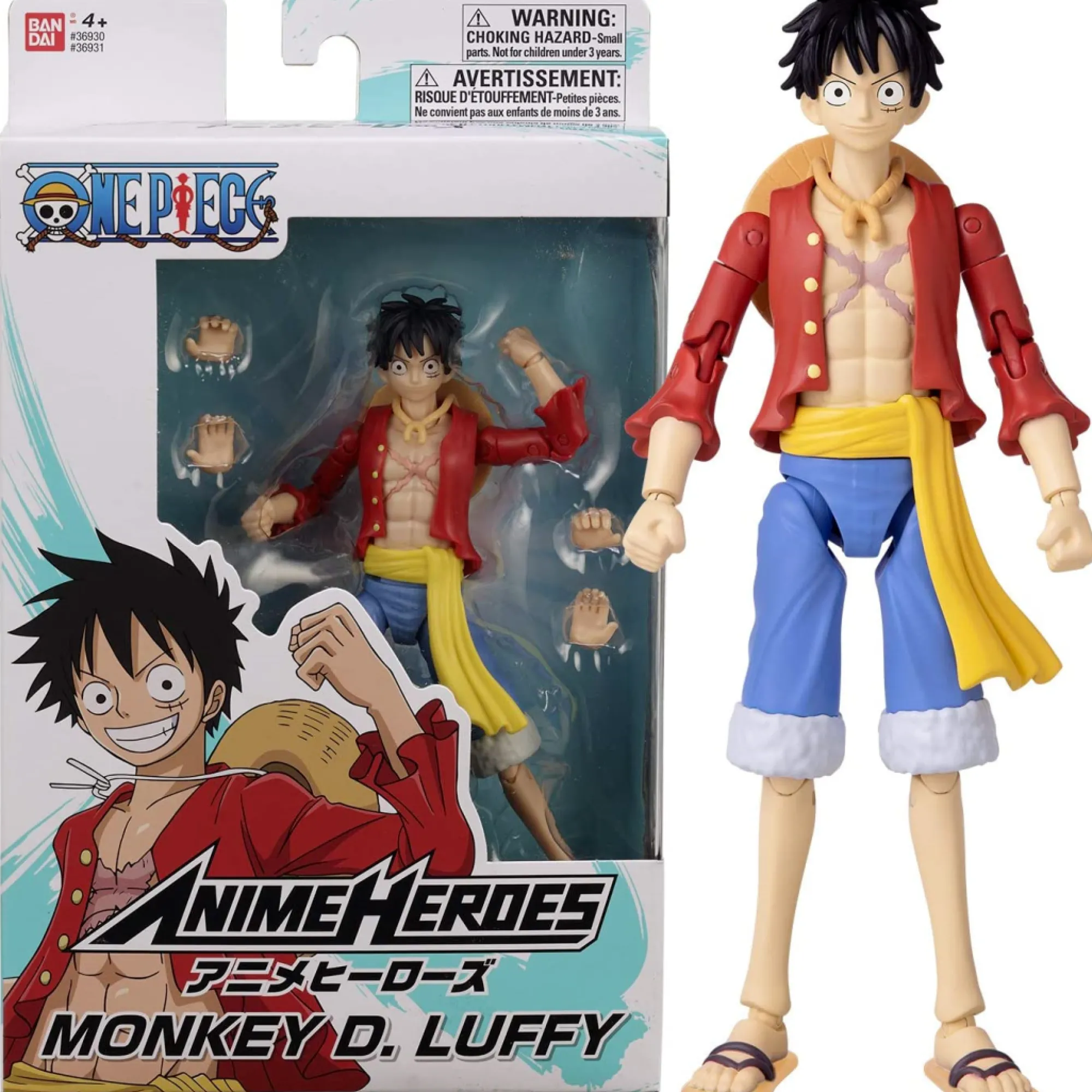 Bandai Namco Anime<One Piece Anime Heroes 6.5 Inch Scale Action Figure - Monkey D. Luffy