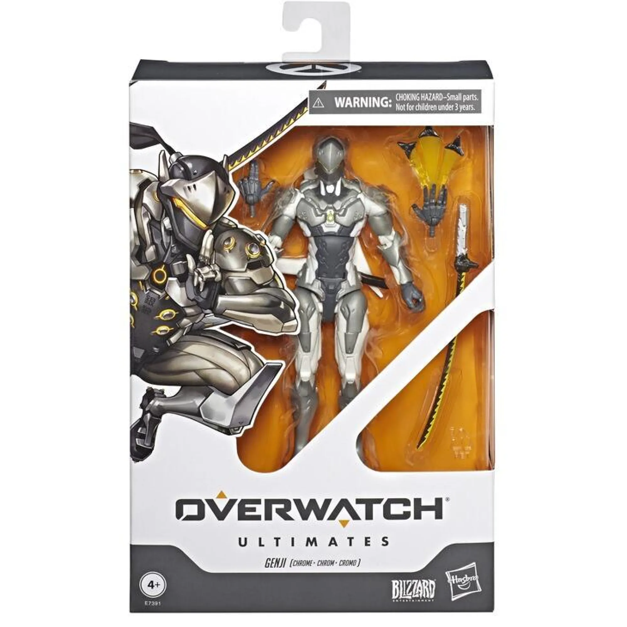 Hasbro Video Games<Overwatch Ultimates Action Figure Wave 1 - Genji (Chrome)