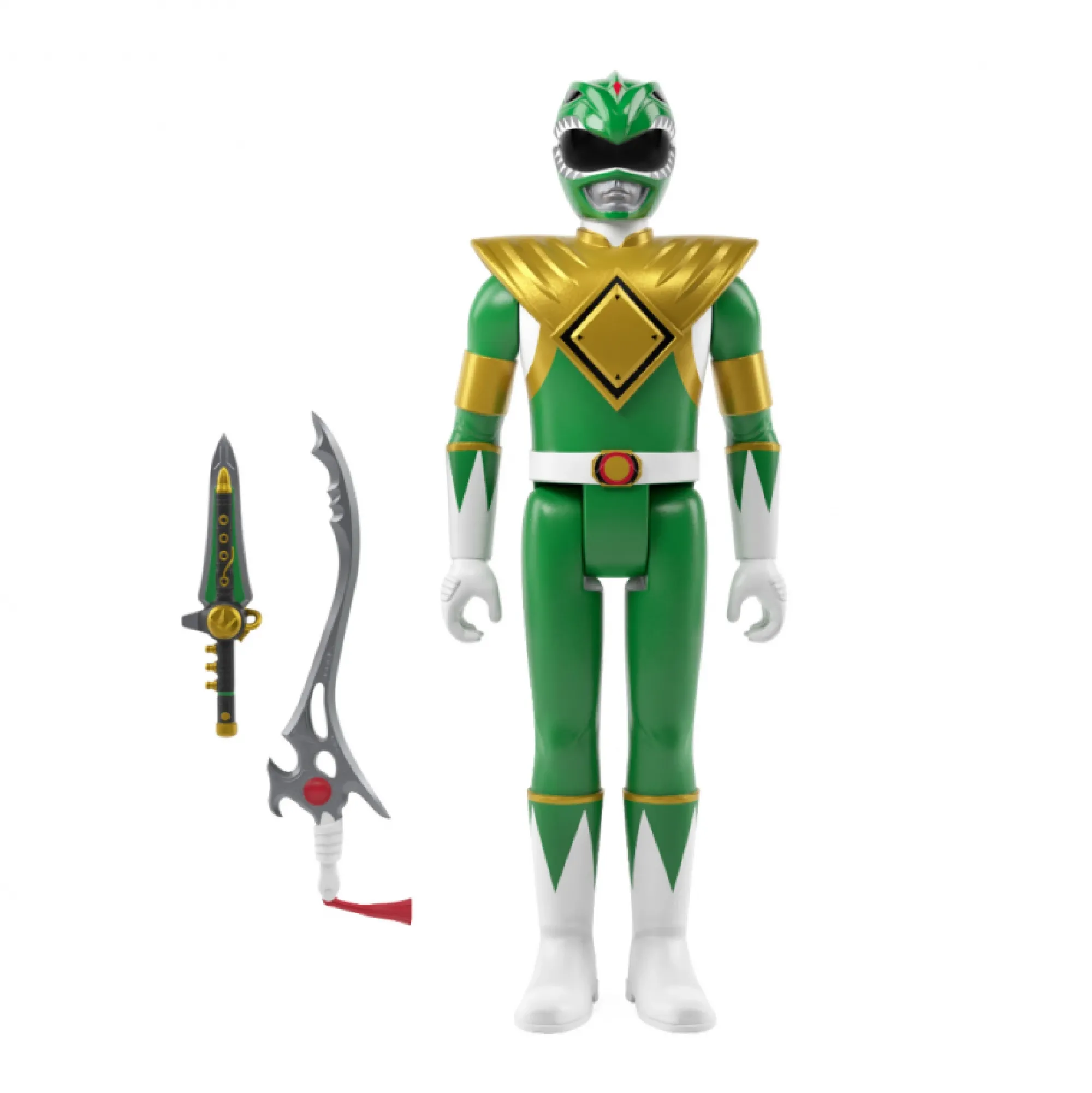 Super7 Reaction | Power Rangers<Power Rangers ReAction Action Figure - Green Ranger (Damaged Card)