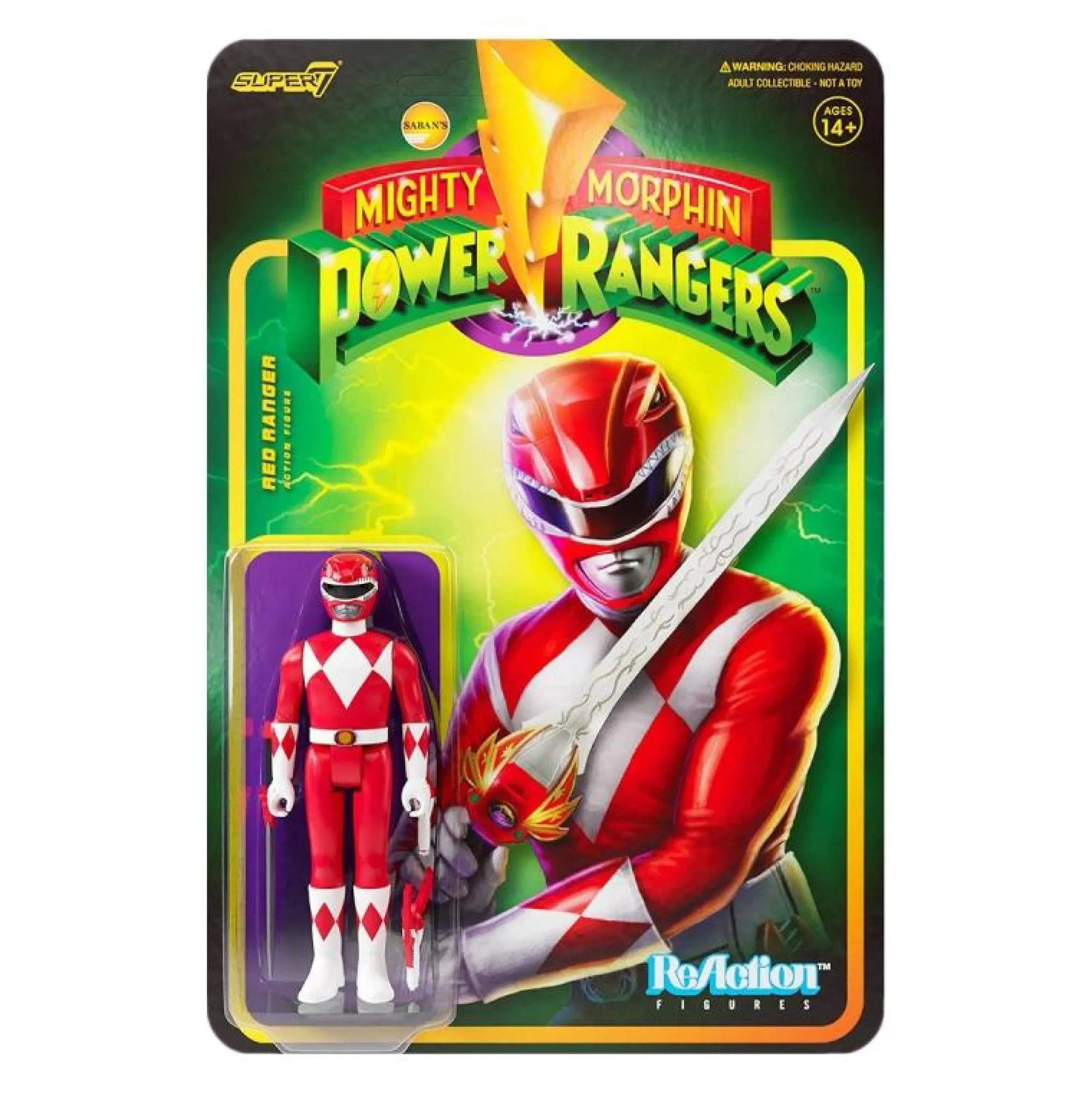 Super7 Reaction | Power Rangers<Power Rangers ReAction Action Figure - Red Ranger