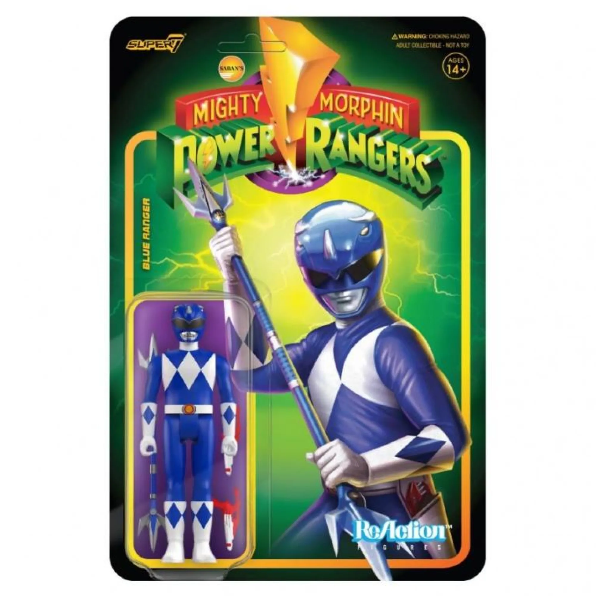 Super7 Reaction | Power Rangers<Power Rangers ReAction Action Figure Wave 3 - Blue Ranger