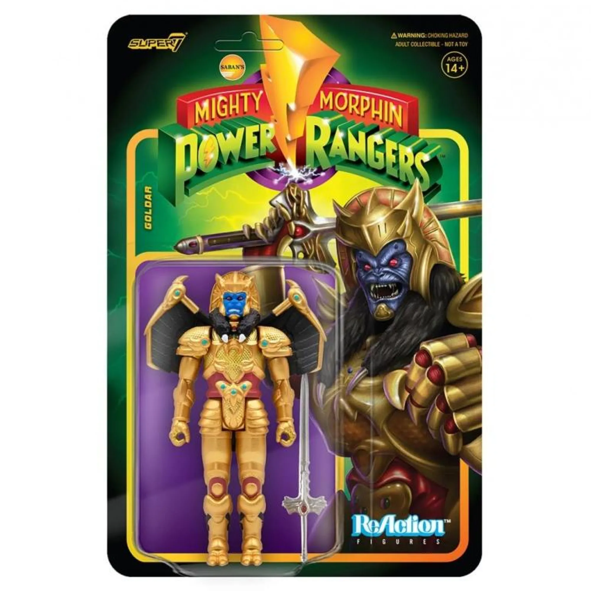 Super7 Reaction | Power Rangers<Power Rangers ReAction Action Figure Wave 2 - Goldar