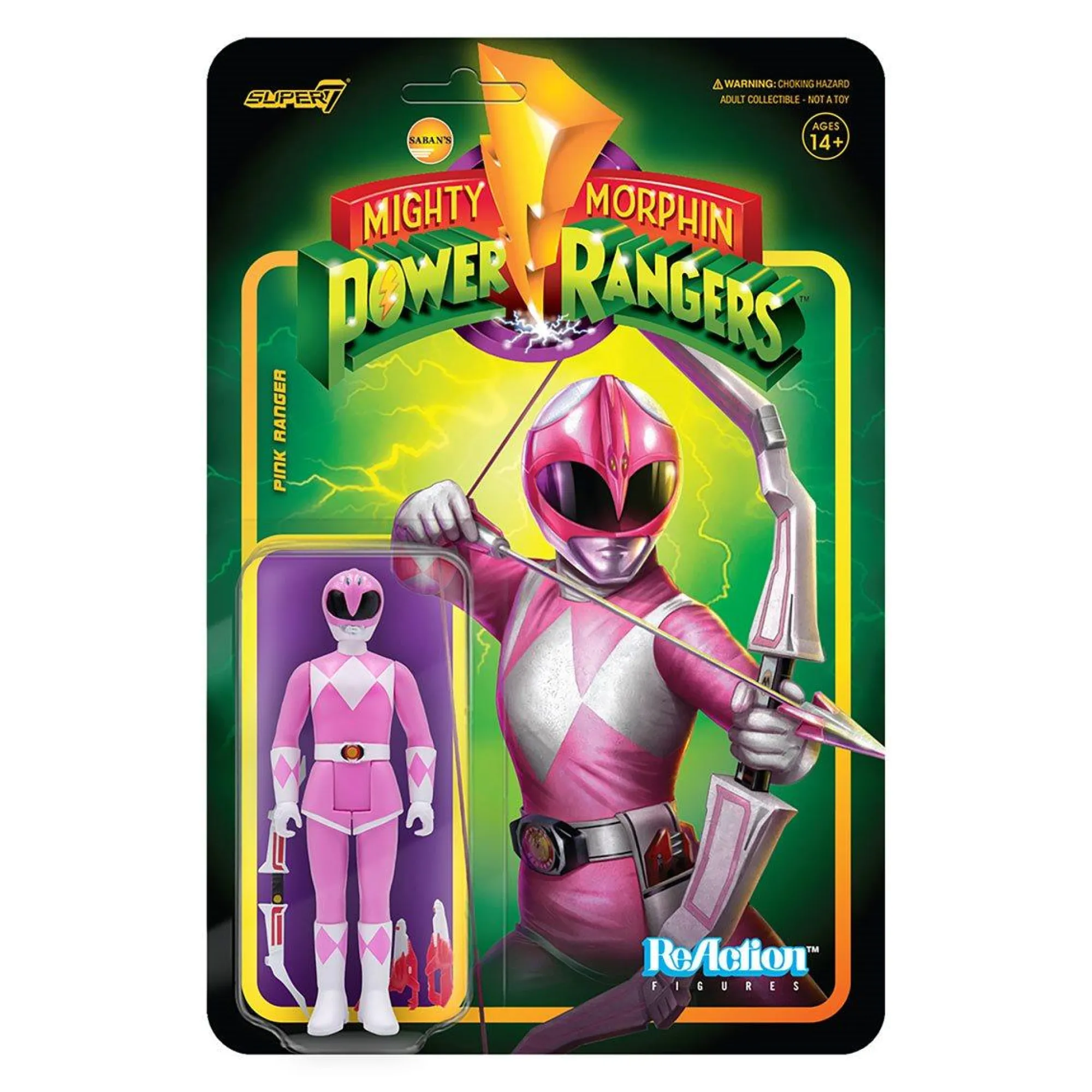 Super7 Reaction | Power Rangers<Power Rangers ReAction Action Figure Wave 2 - Pink Ranger