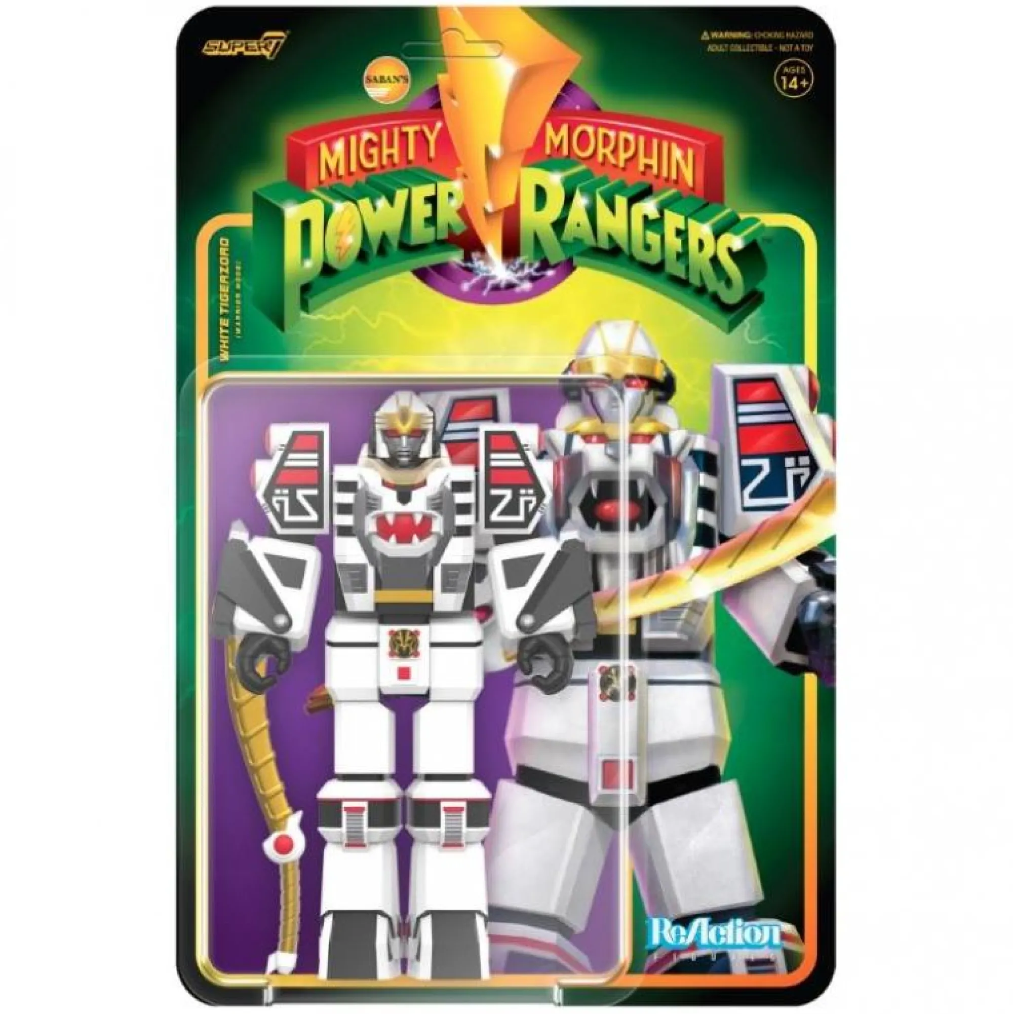 Super7 Reaction | Power Rangers<Power Rangers ReAction Action Figure Wave 4 - White Tigerzord