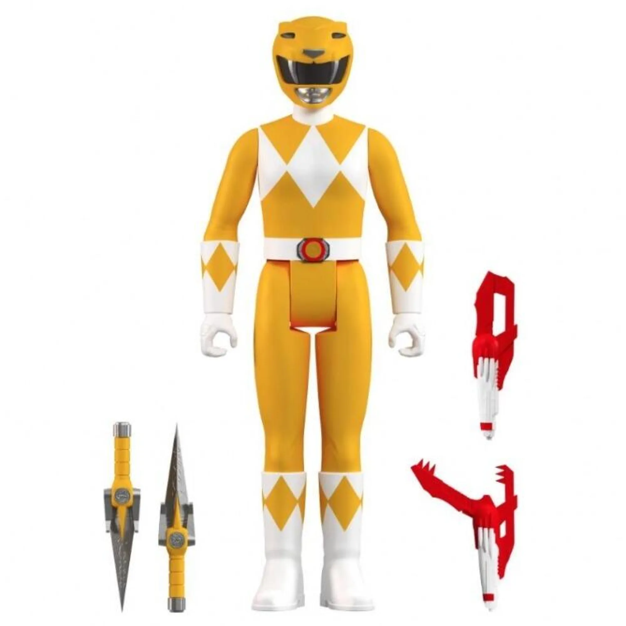 Super7 Reaction | Power Rangers<Power Rangers ReAction Action Figure Wave 3 - Yellow Ranger