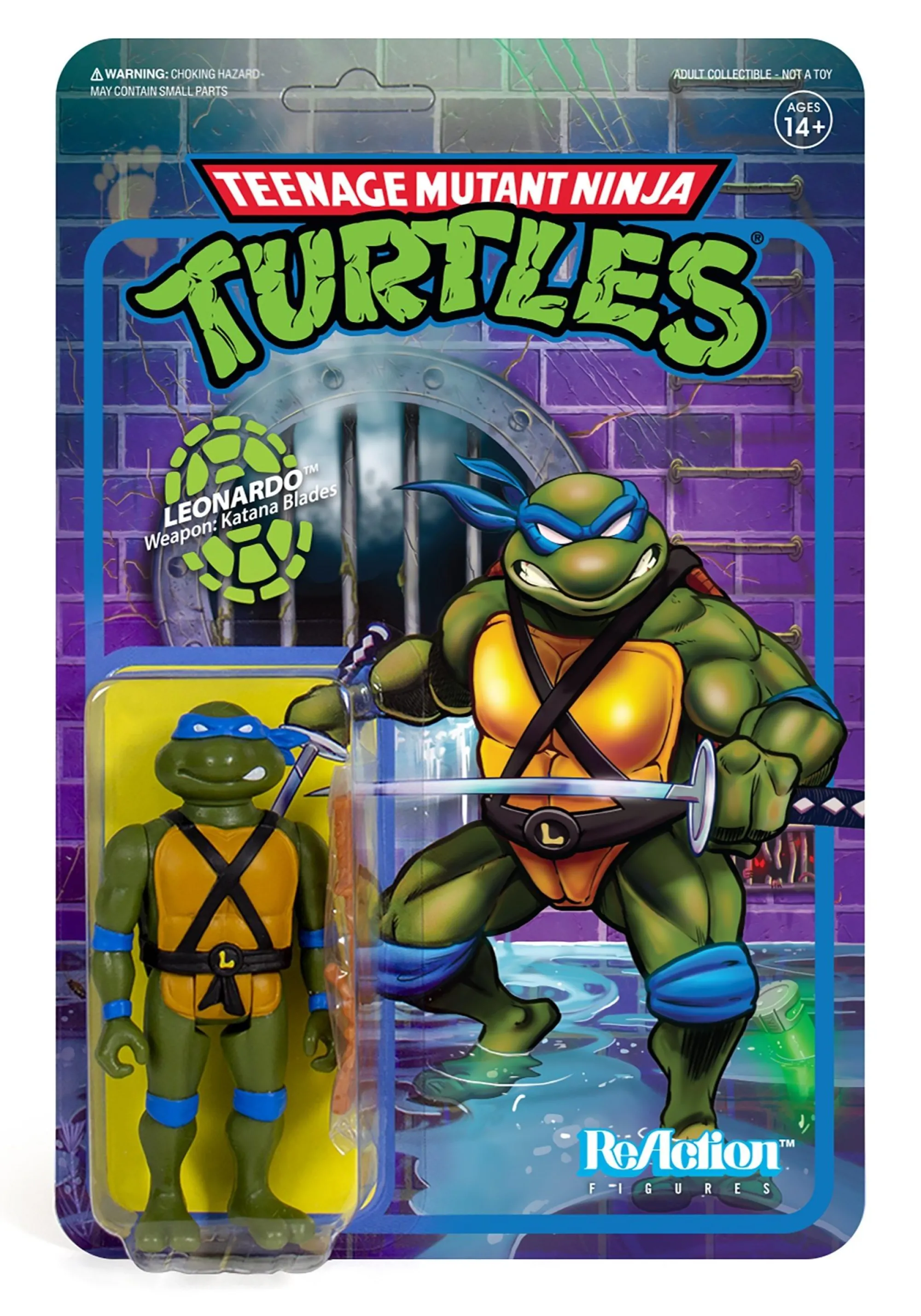 Super7 Reaction | ReAction TMNT<Teenage mutant ninja turtles REACTION ACTION FIGURE - Leonardo