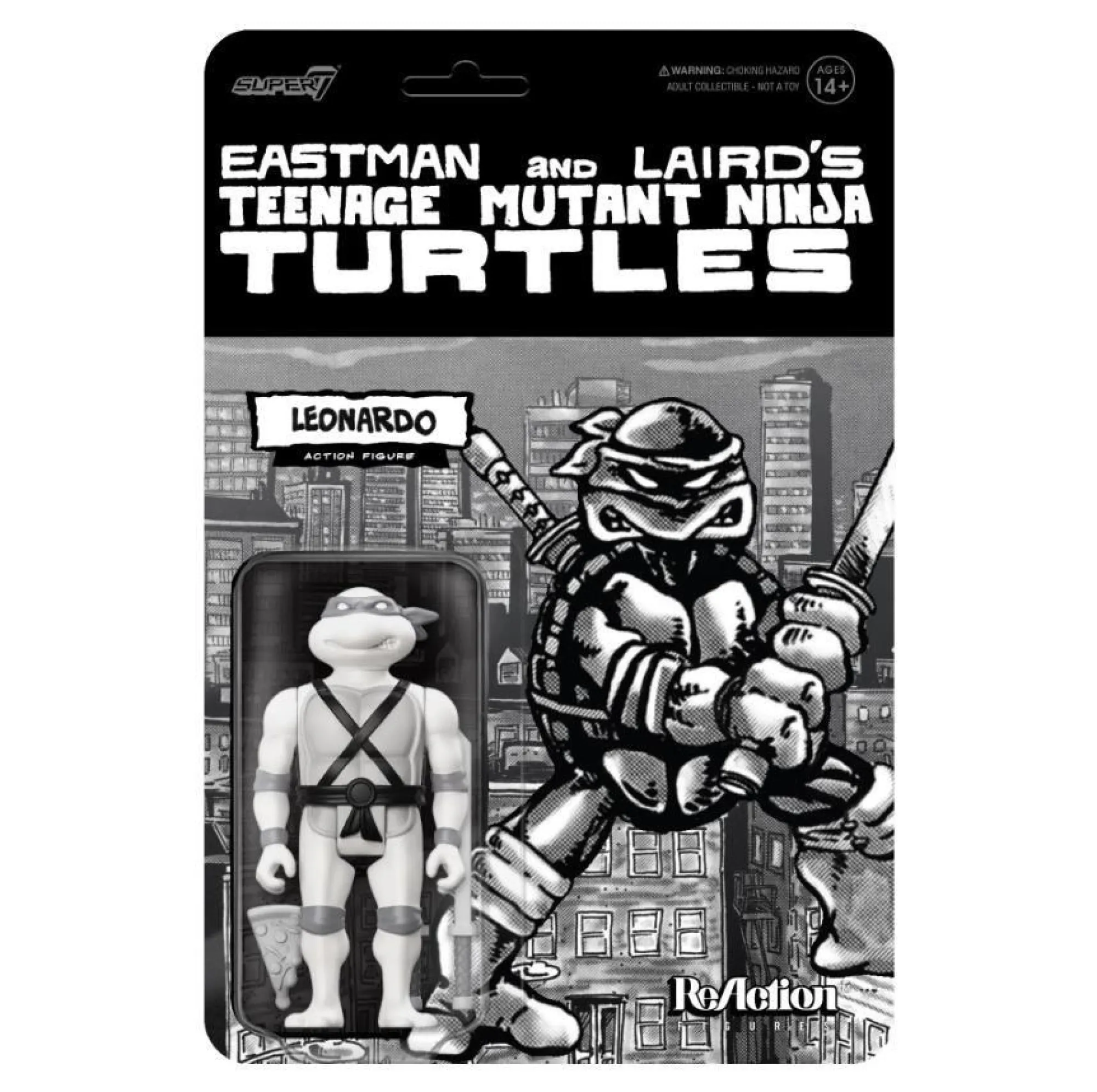 Super7 Reaction | ReAction TMNT<Teenage Mutant Ninja Turtles ReAction Action Figure - Leonardo (Greyscale)