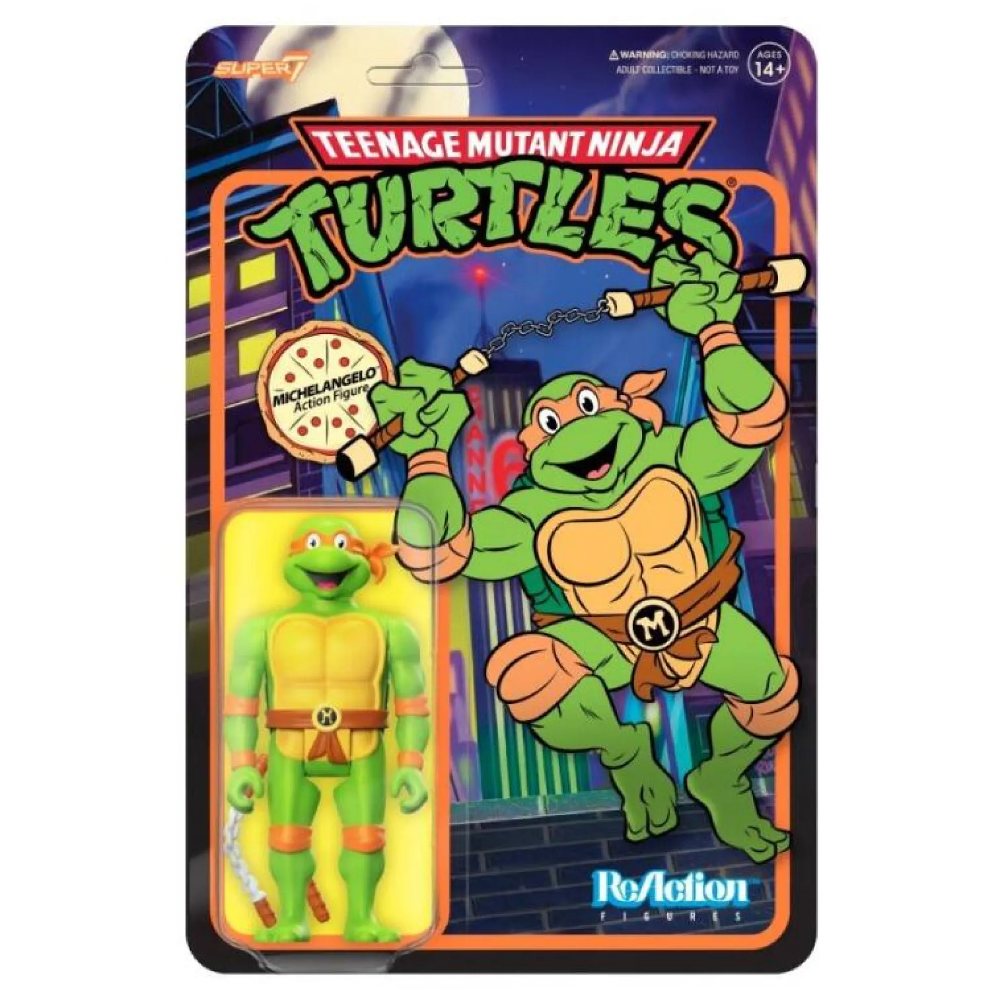 Super7 Reaction | ReAction TMNT<Teenage mutant ninja turtles ReAction Action Figure - Michelangelo Toon