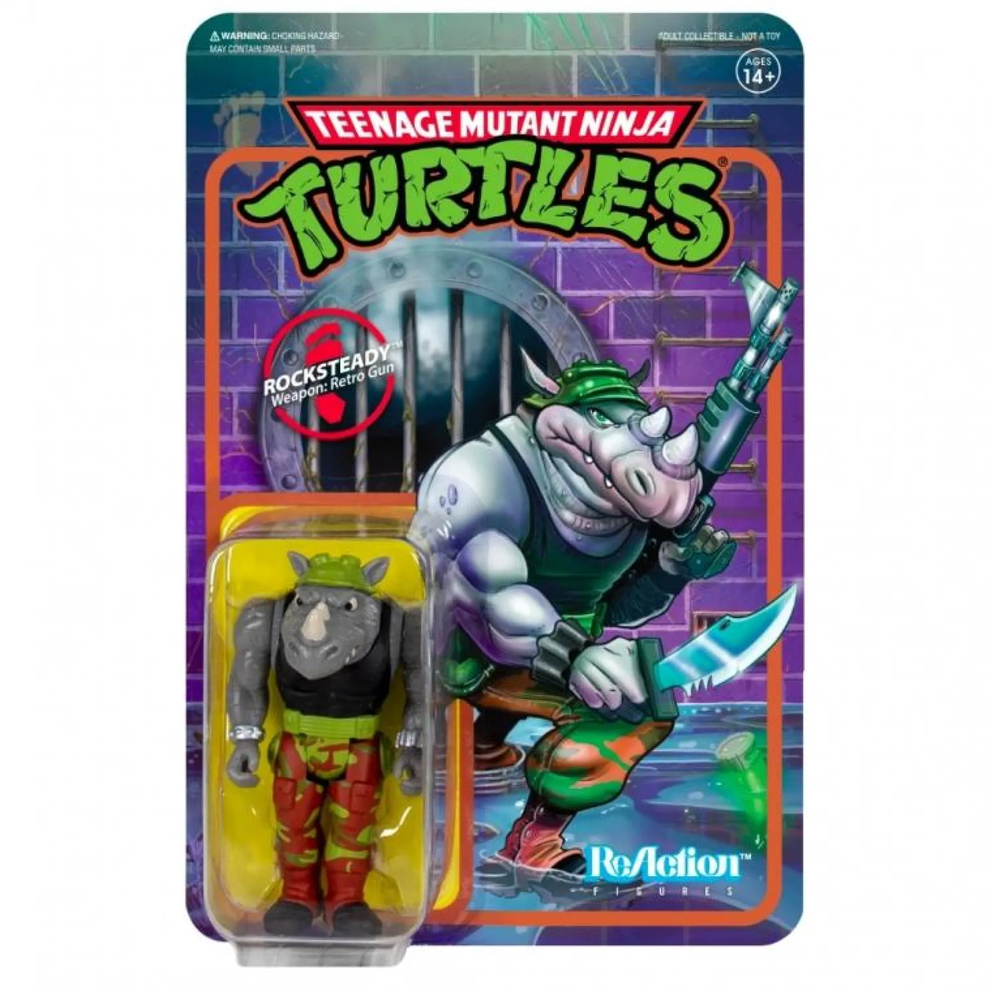 Super7 Reaction | ReAction TMNT<Teenage Mutant Ninja Turtles ReAction Action Figure - Rocksteady