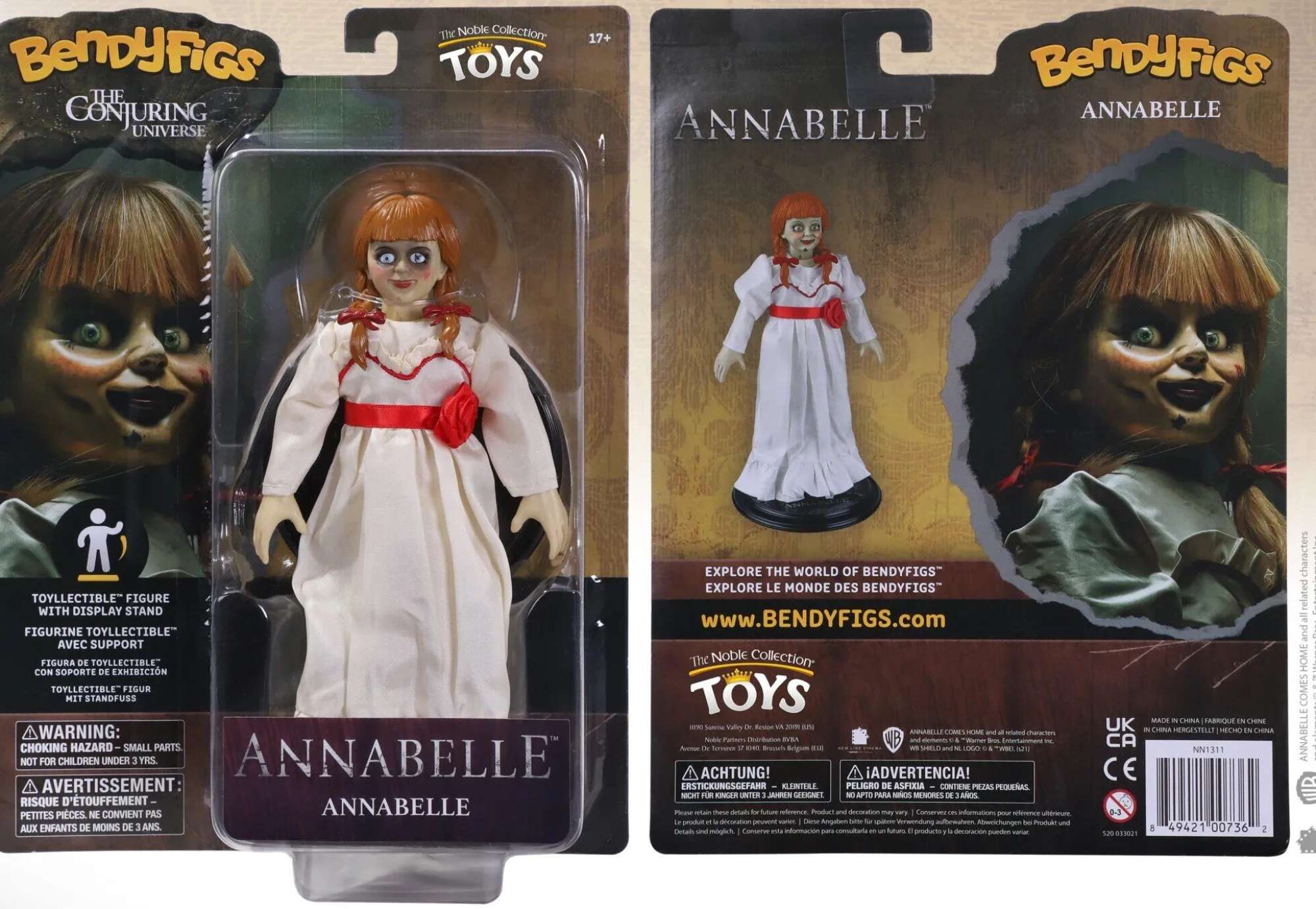 Noble Collection Horror | Bendyfigs<The Conjuring Bendyfigs Action Figure - Annabelle