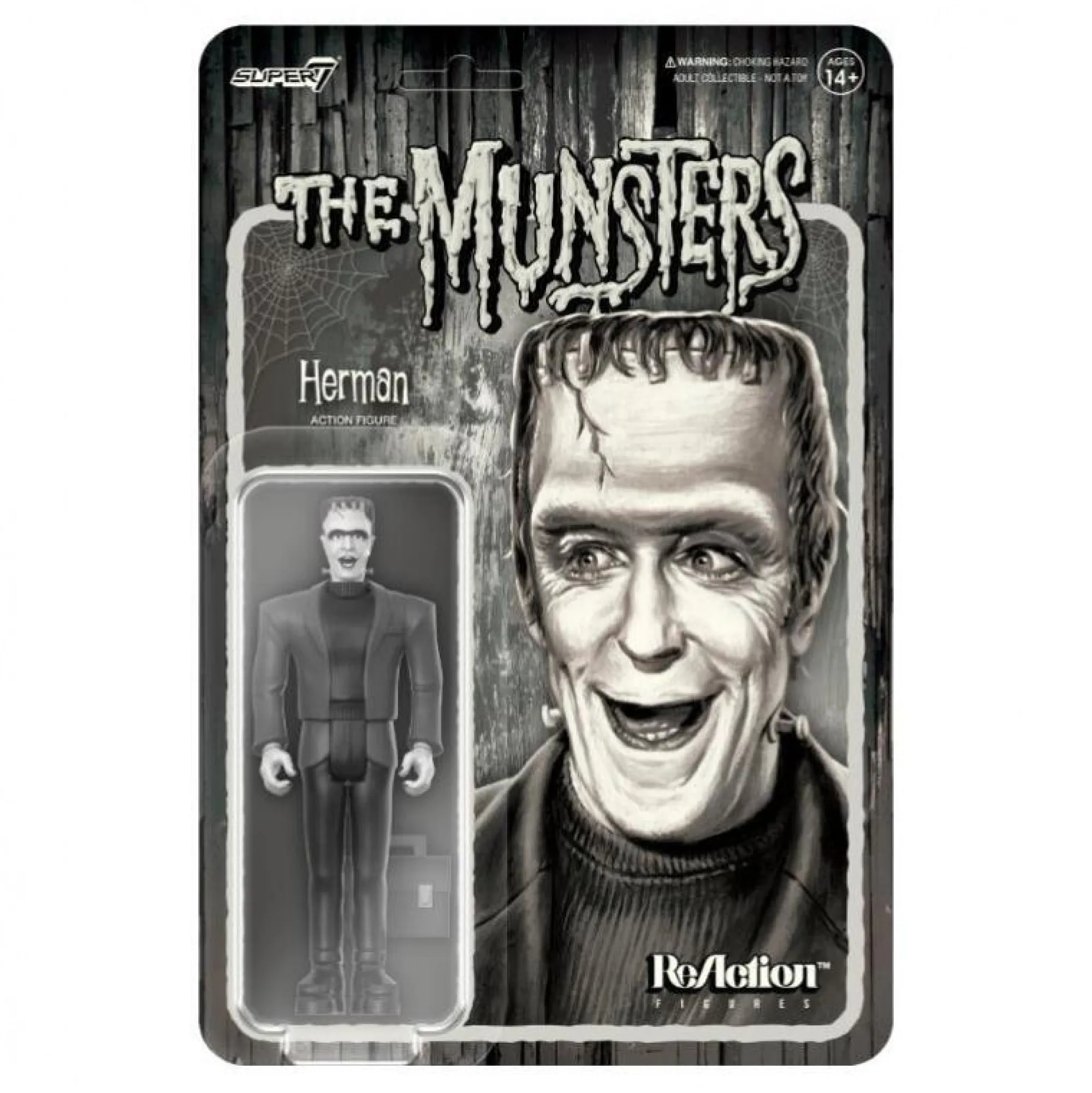 Super7 Reaction | Miscellaneous<The Munsters Reaction Action Figure - Herman Greyscale