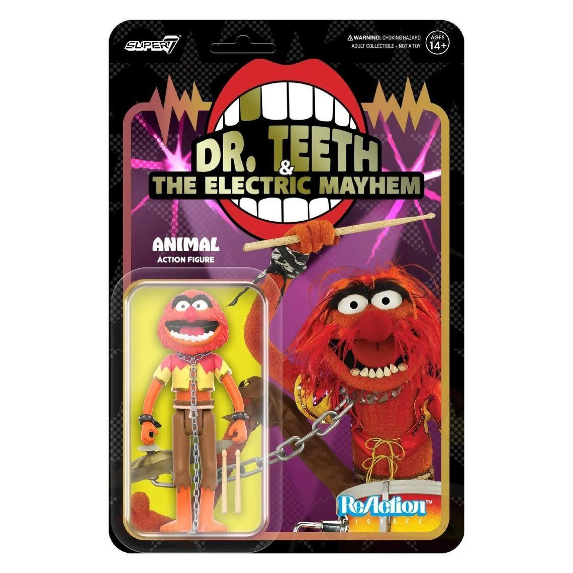 Super7 Reaction | The Muppets<The Muppets Electric Mayhem Band Reaction Action Figure - Animal