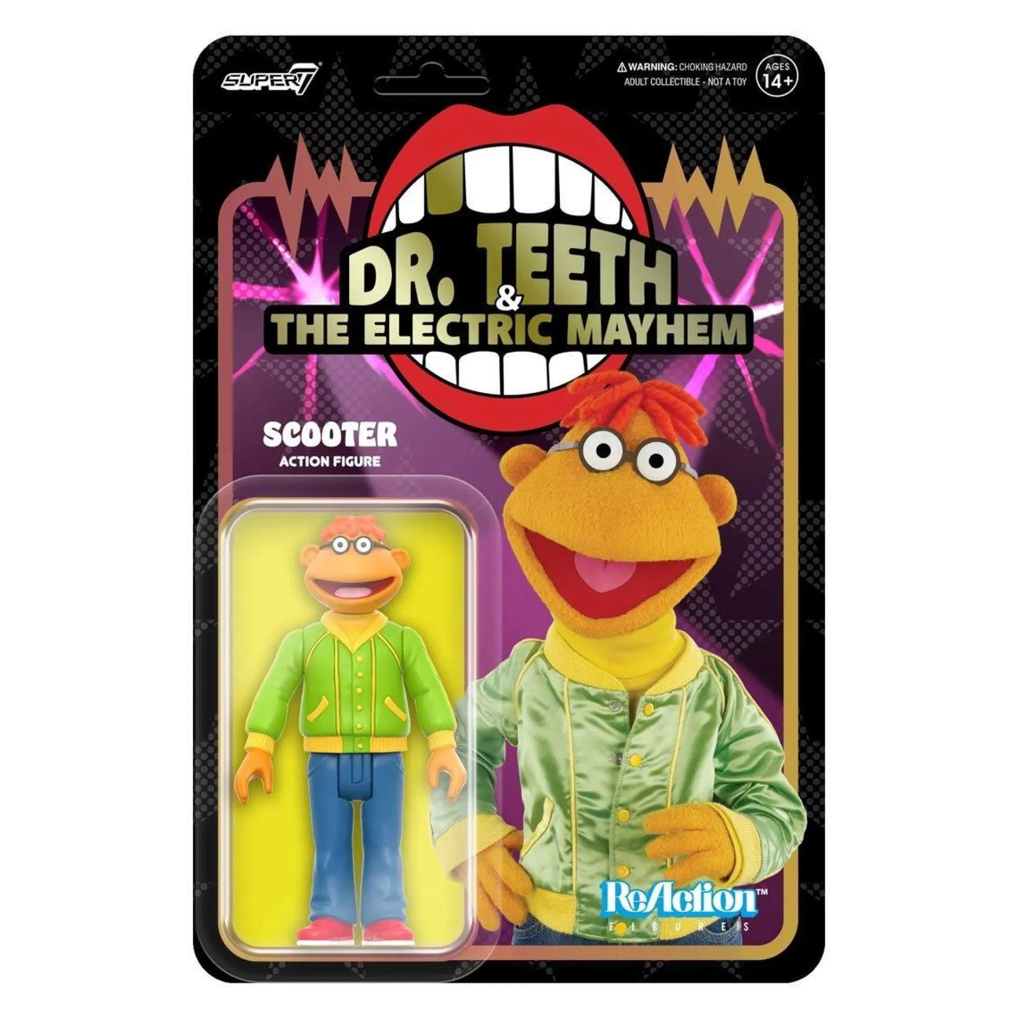 Super7 Reaction | The Muppets<the Muppets Electric Mayhem Band Reaction Action Figure - Scooter