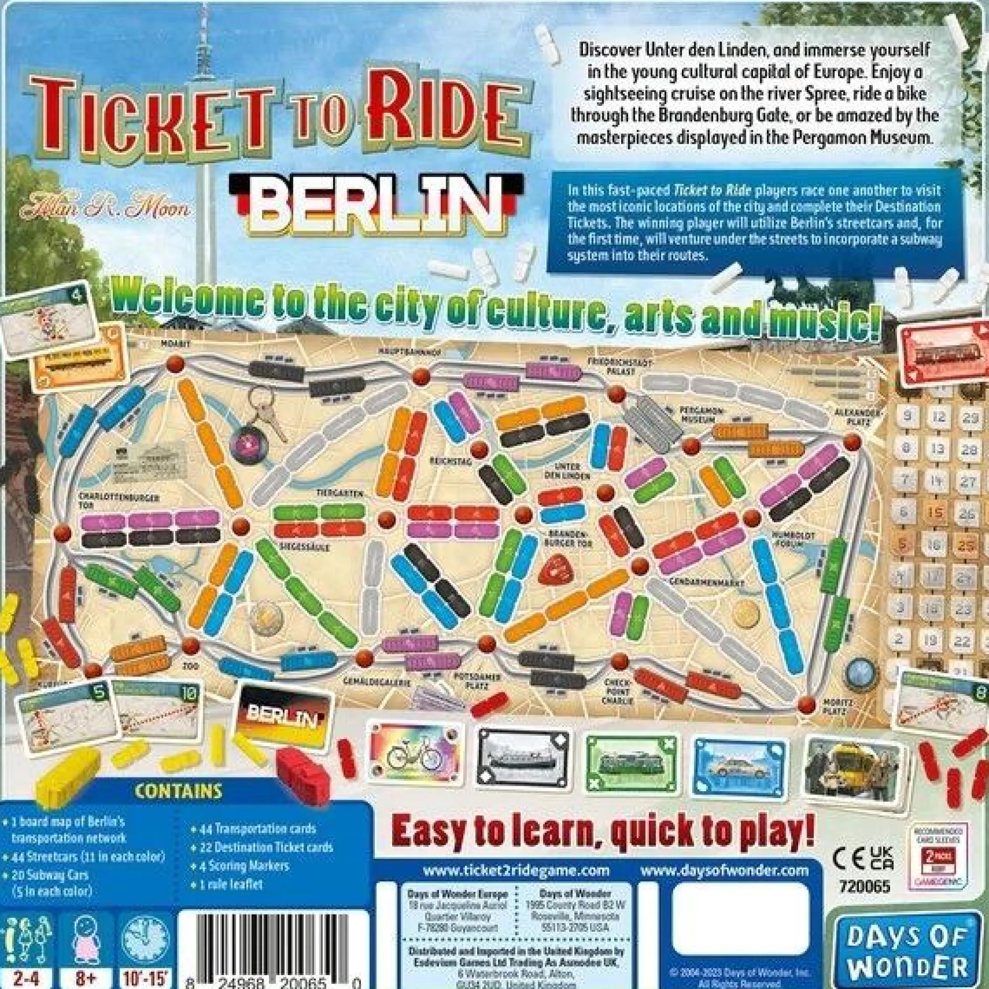 Days of Wonder 2-4 Player Games | 2 Player Games<Ticket To Ride Strategy Board: Berlin