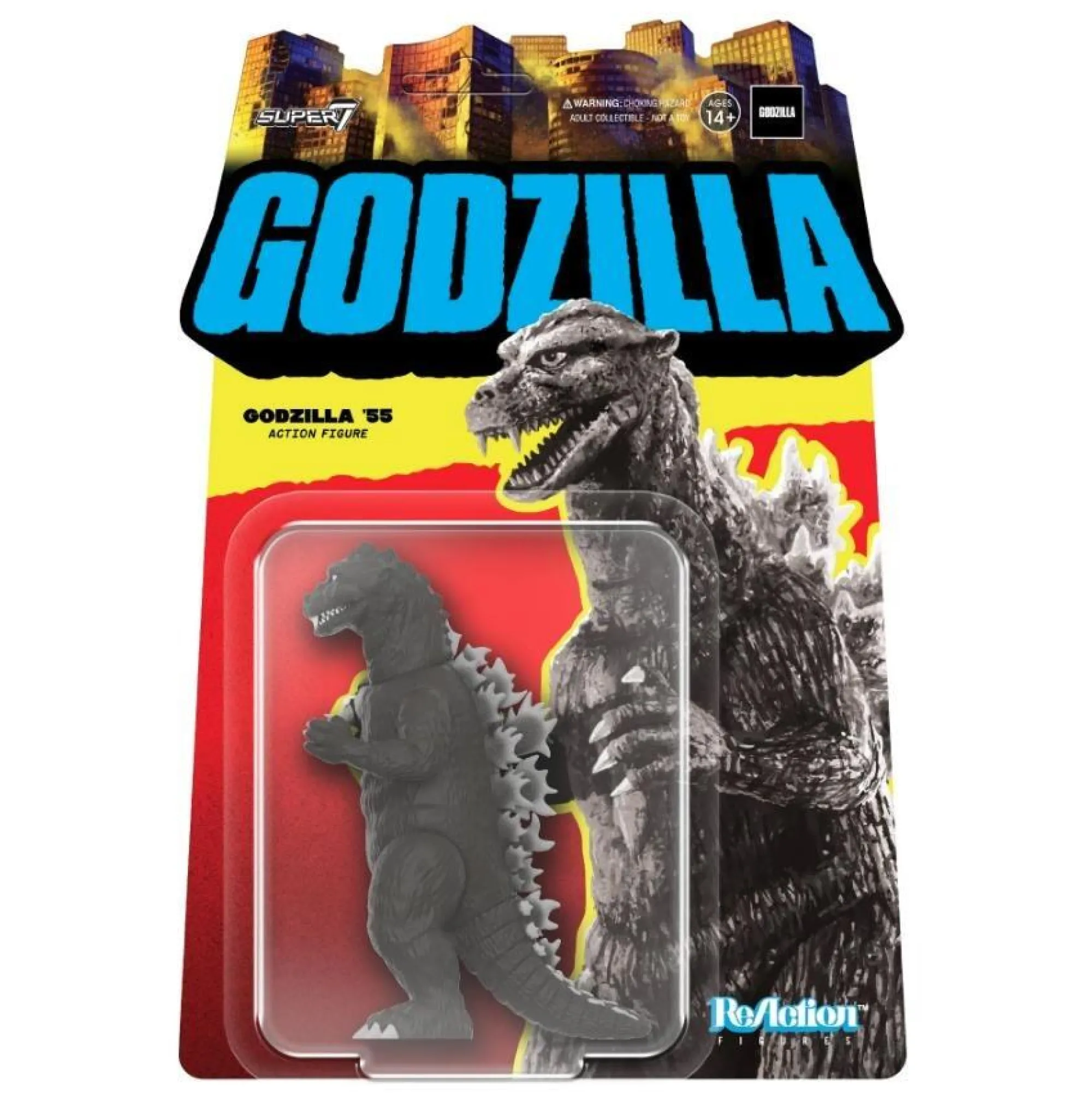 Super7 Reaction<TOHO Godzilla 1955 Reaction Action Figure Wave 5 - Godzilla (Greyscale)