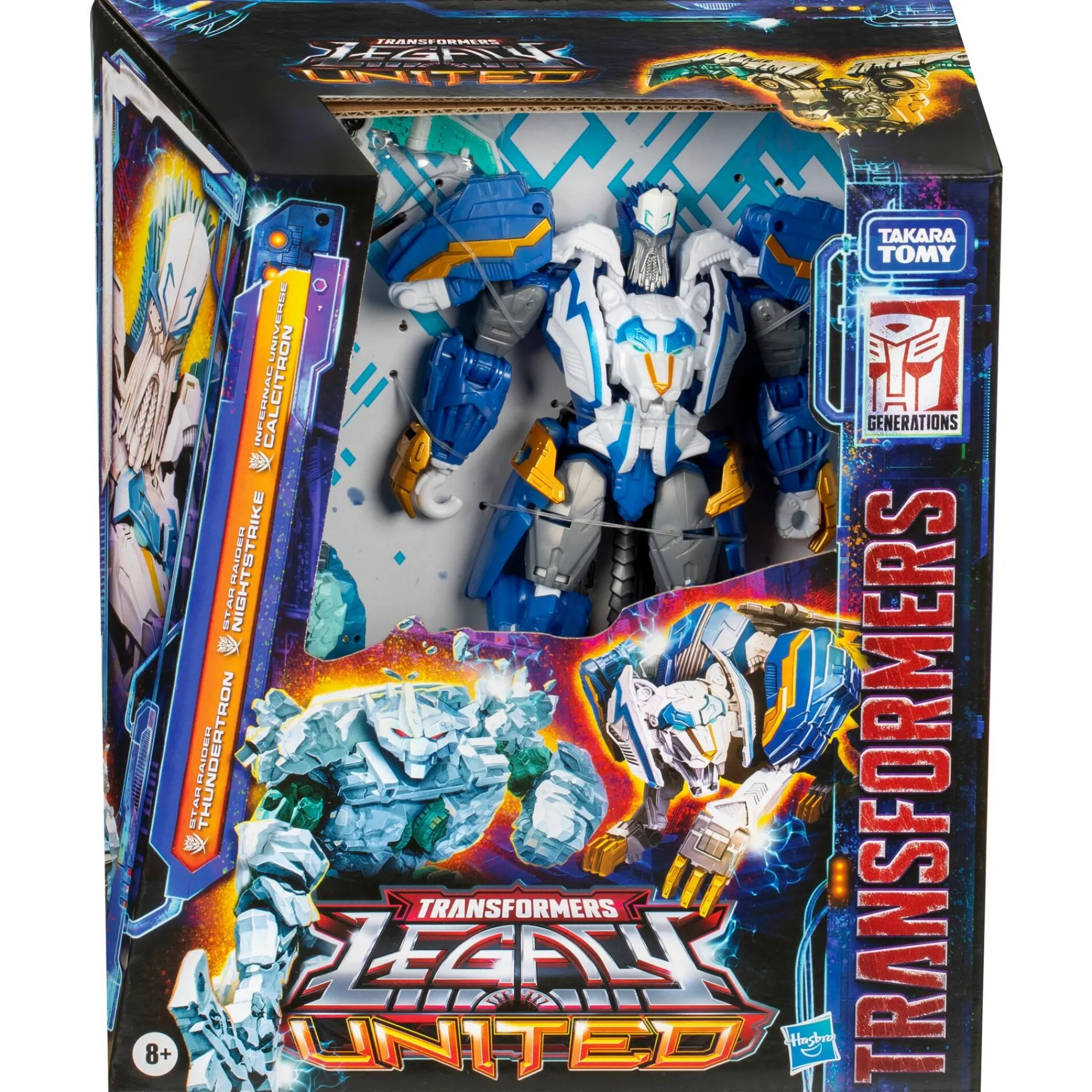 Hasbro Leader Class<Transformers Legacy United Leader Class Action Figure - Star Raider Thundertron Nightstrike & Calcitron