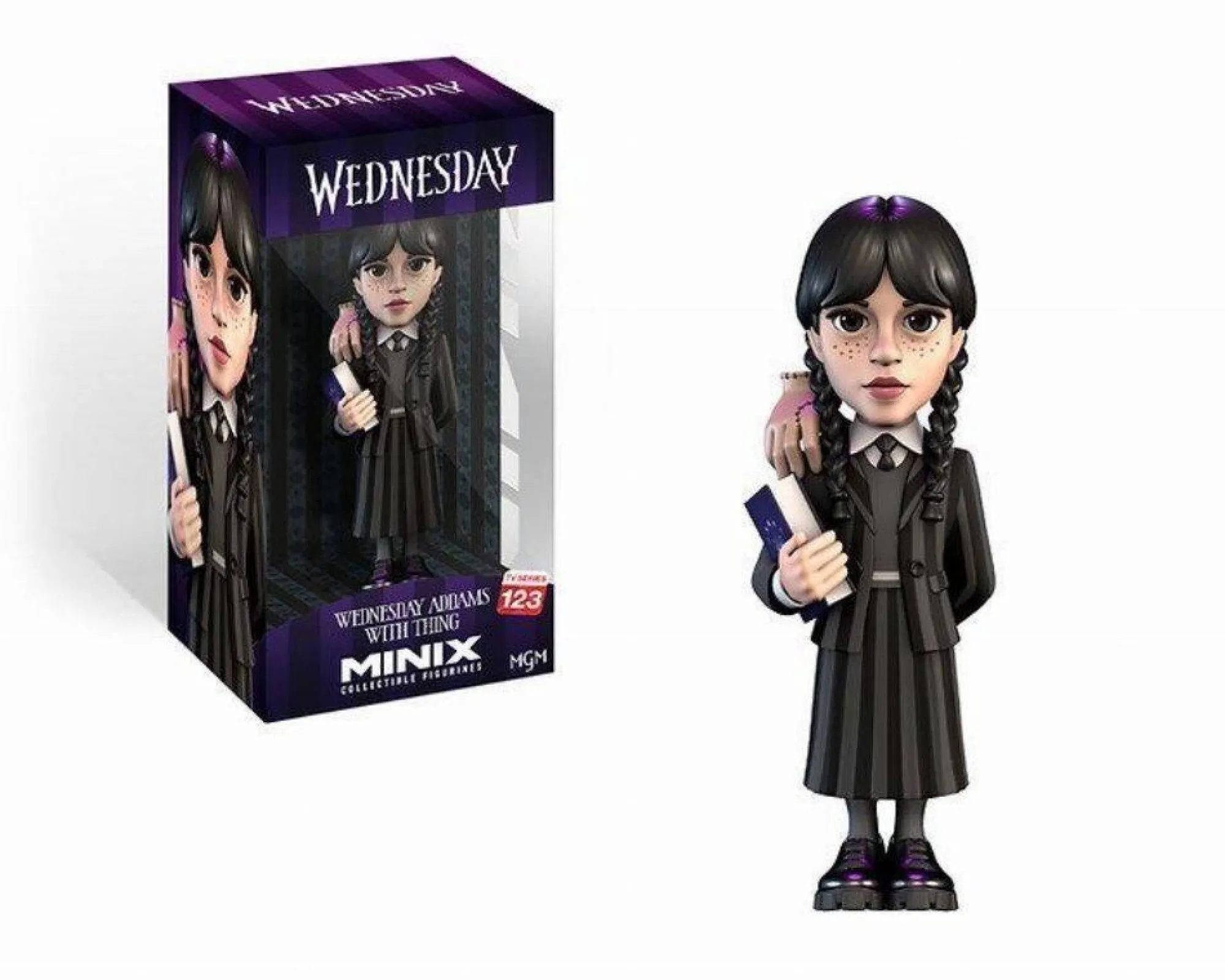 Minix Collectible Figurines Minix Collectible Figurines<Wednesday Minix 5 Inch Collectible Figurine - Wednesday Addams with Thing