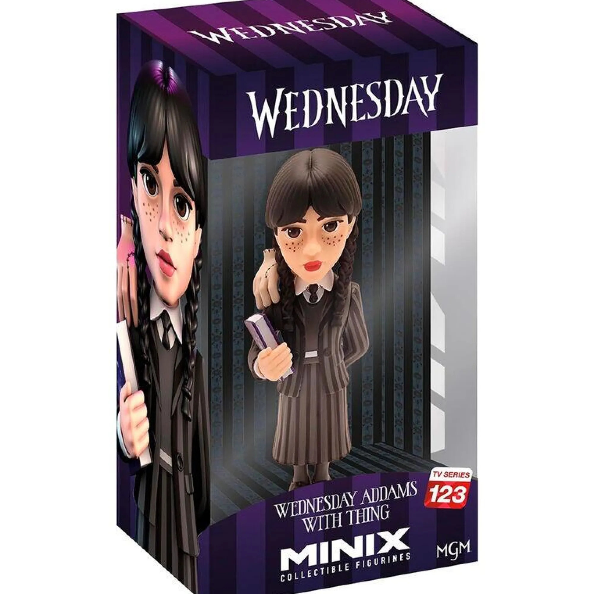 Minix Collectible Figurines Minix Collectible Figurines<Wednesday Minix 5 Inch Collectible Figurine - Wednesday Addams with Thing