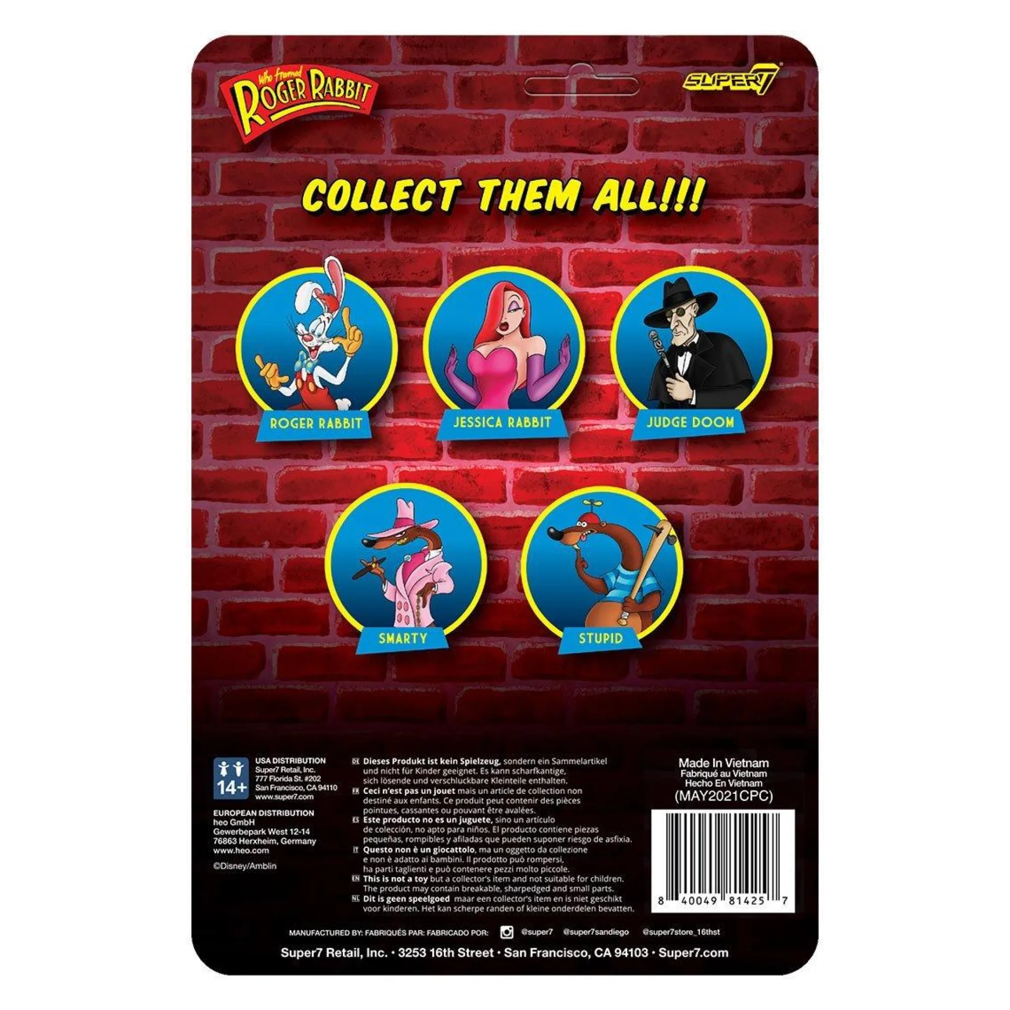 Super7 Reaction<Who Framed Roger Rabbit ReAction Action Figure - Roger Rabbit